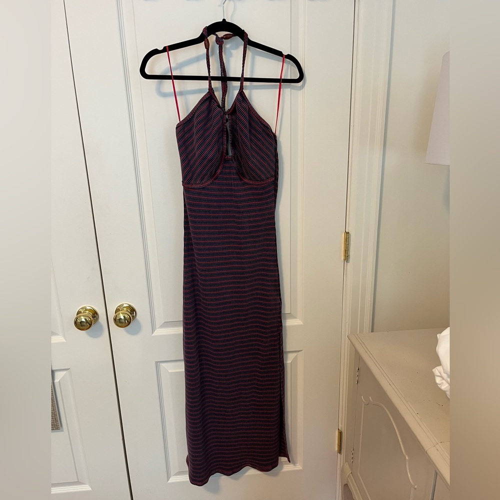 🔥Free People Striped Halter Dress - Purple and Red